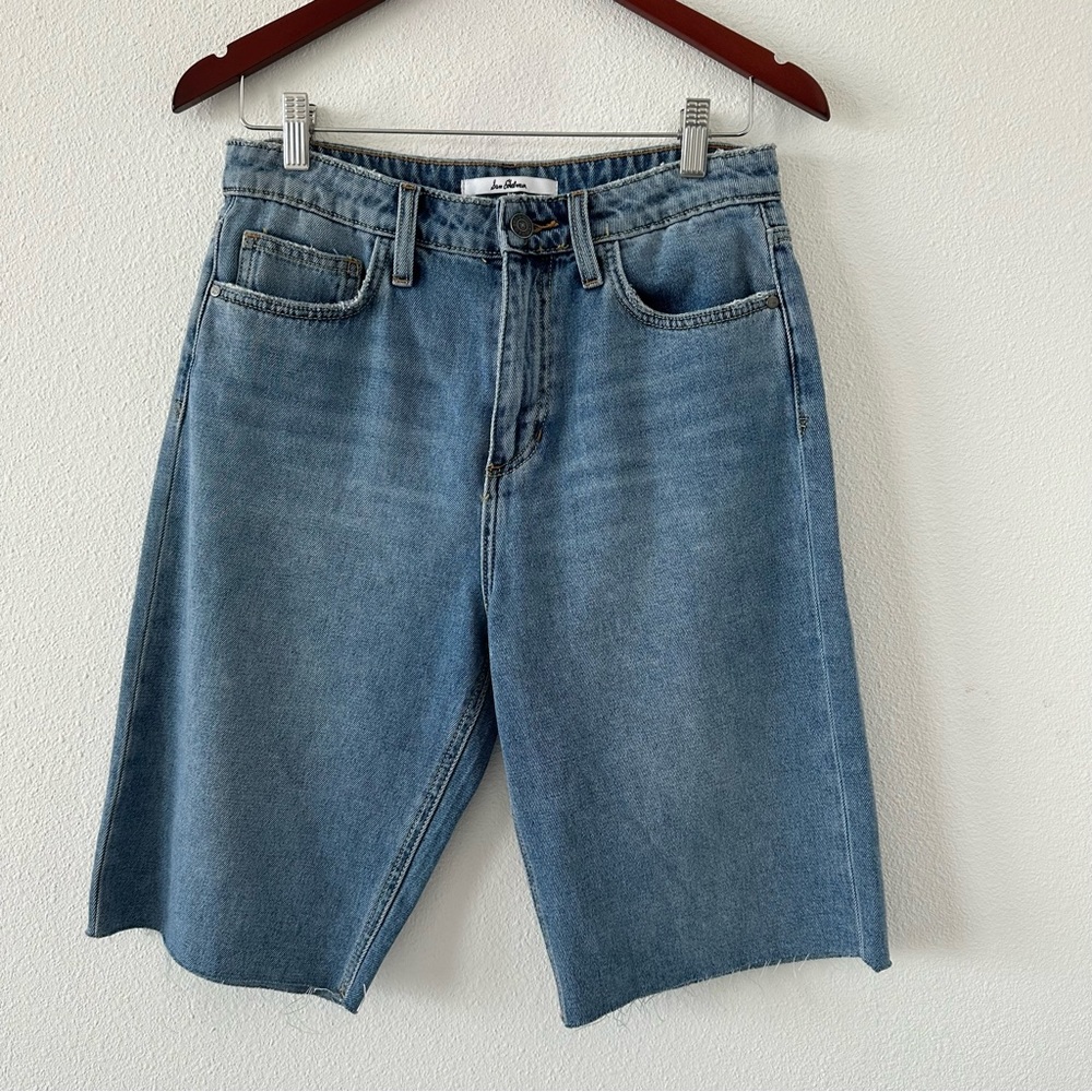 Sam Edelman The Stiletto Bermuda High Rise Shorts Raw Hem